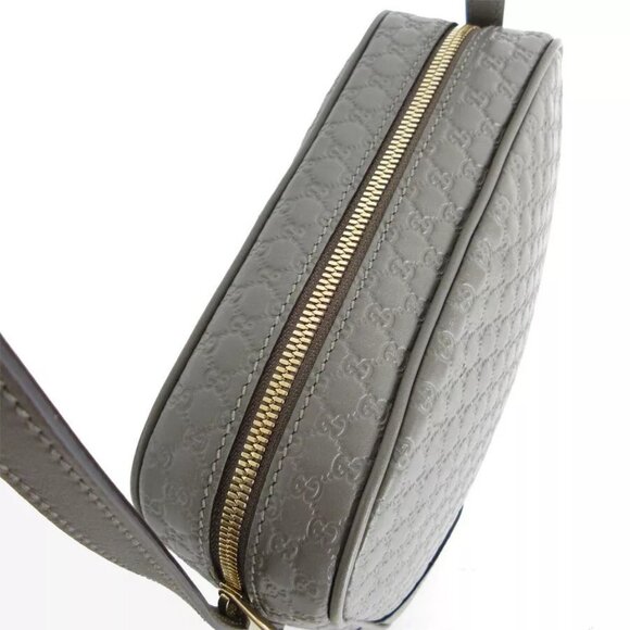 Auth GUCCI Micro Guccissima Crossbody Shoulder Bag gray leather - Picture 6 of 12